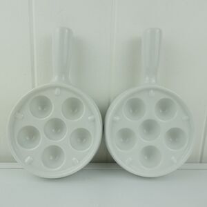 Apilco French Porcelain Escargot (Snails) Dishes Stackable Set of 2
